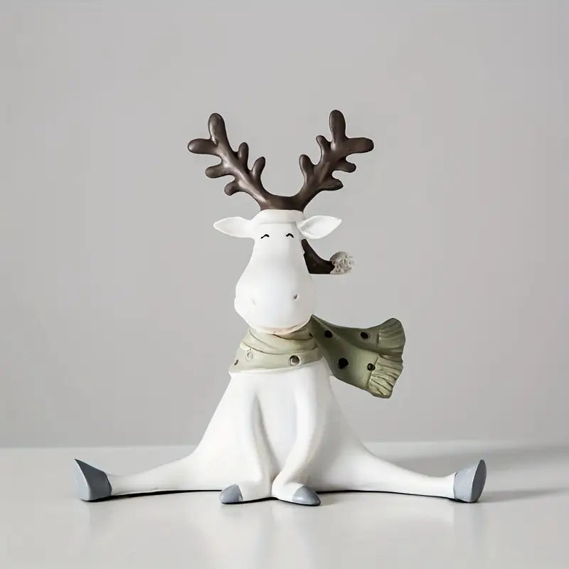 Jolly Christmas Holiday Elk Figurines