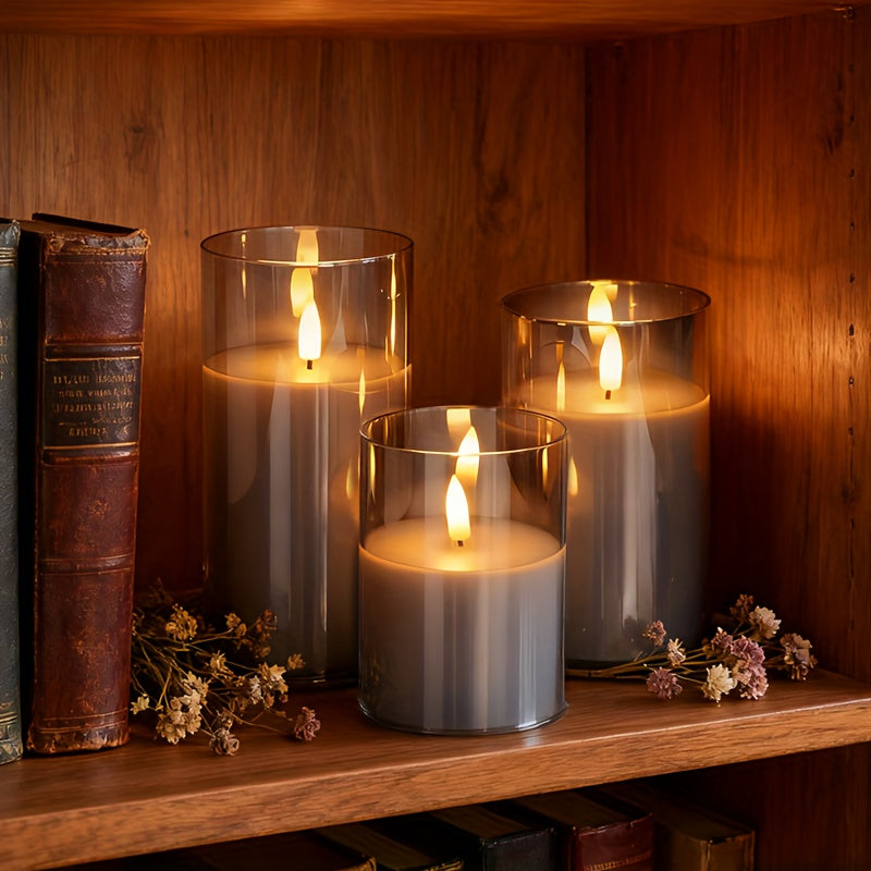 Modern Translucent Flameless LED Candle Set (3 Pack)