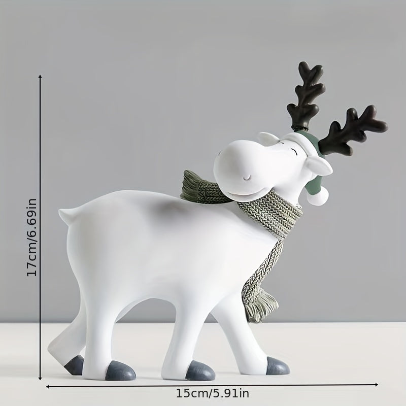 Jolly Christmas Holiday Elk Figurines