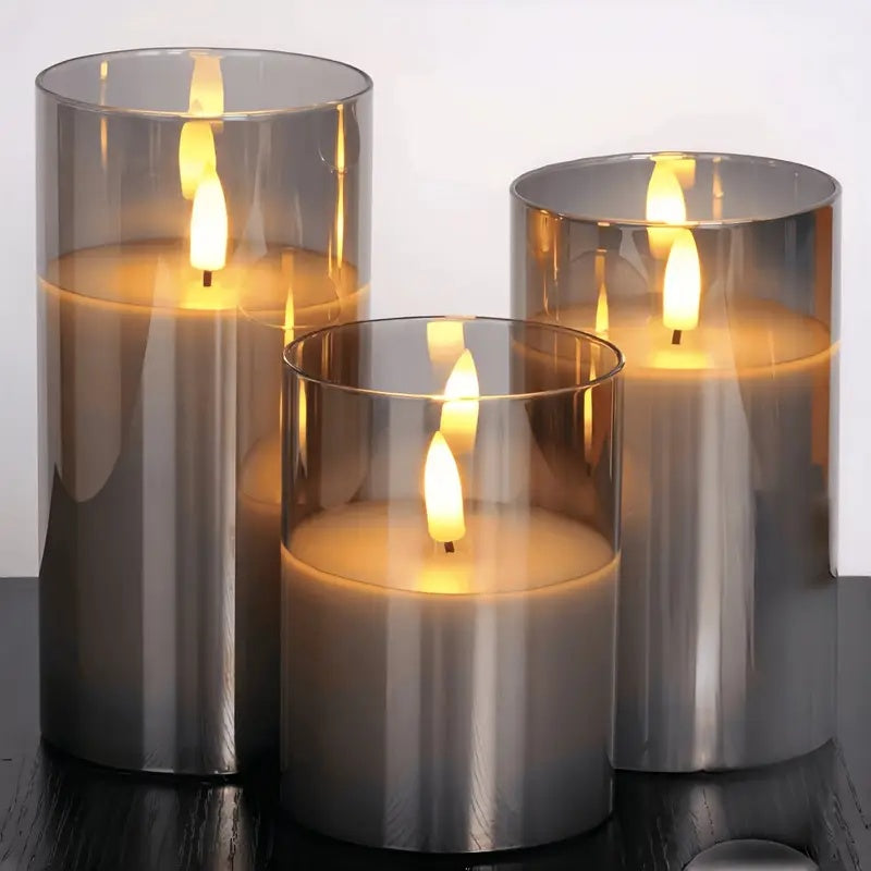 Modern Translucent Flameless LED Candle Set (3 Pack)