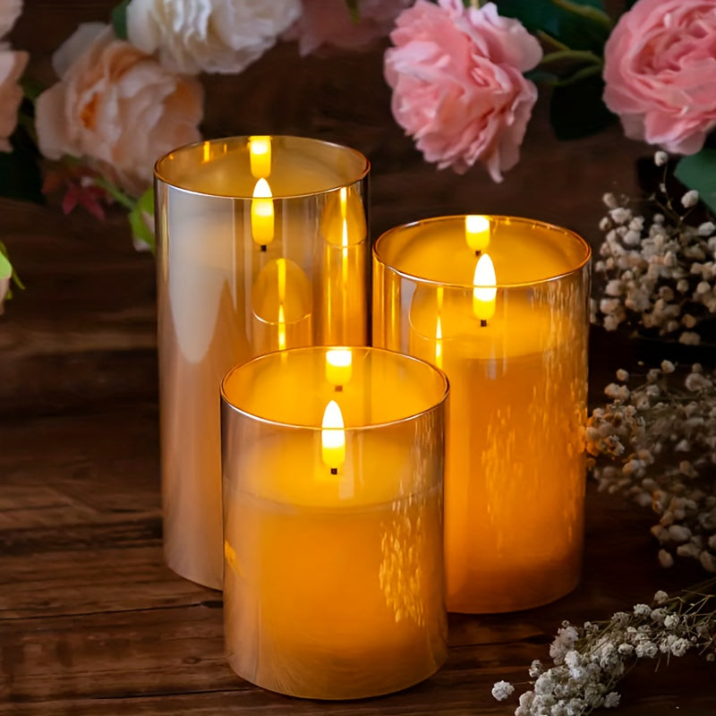 Modern Translucent Flameless LED Candle Set (3 Pack)