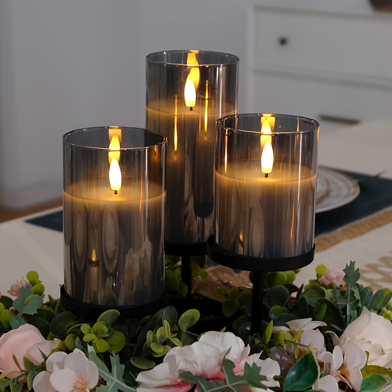 Modern Translucent Flameless LED Candle Set (3 Pack)