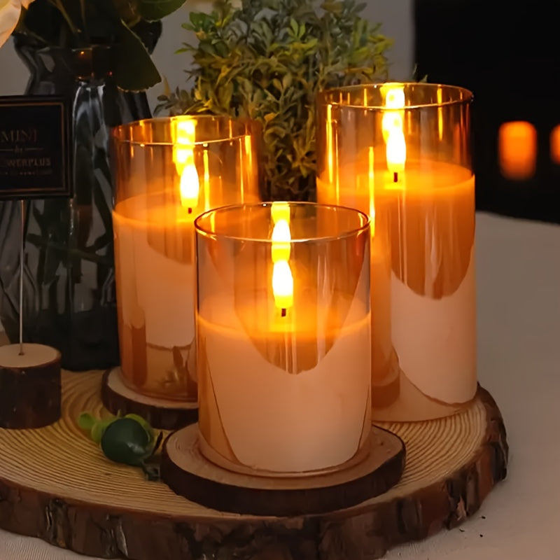 Modern Translucent Flameless LED Candle Set (3 Pack)