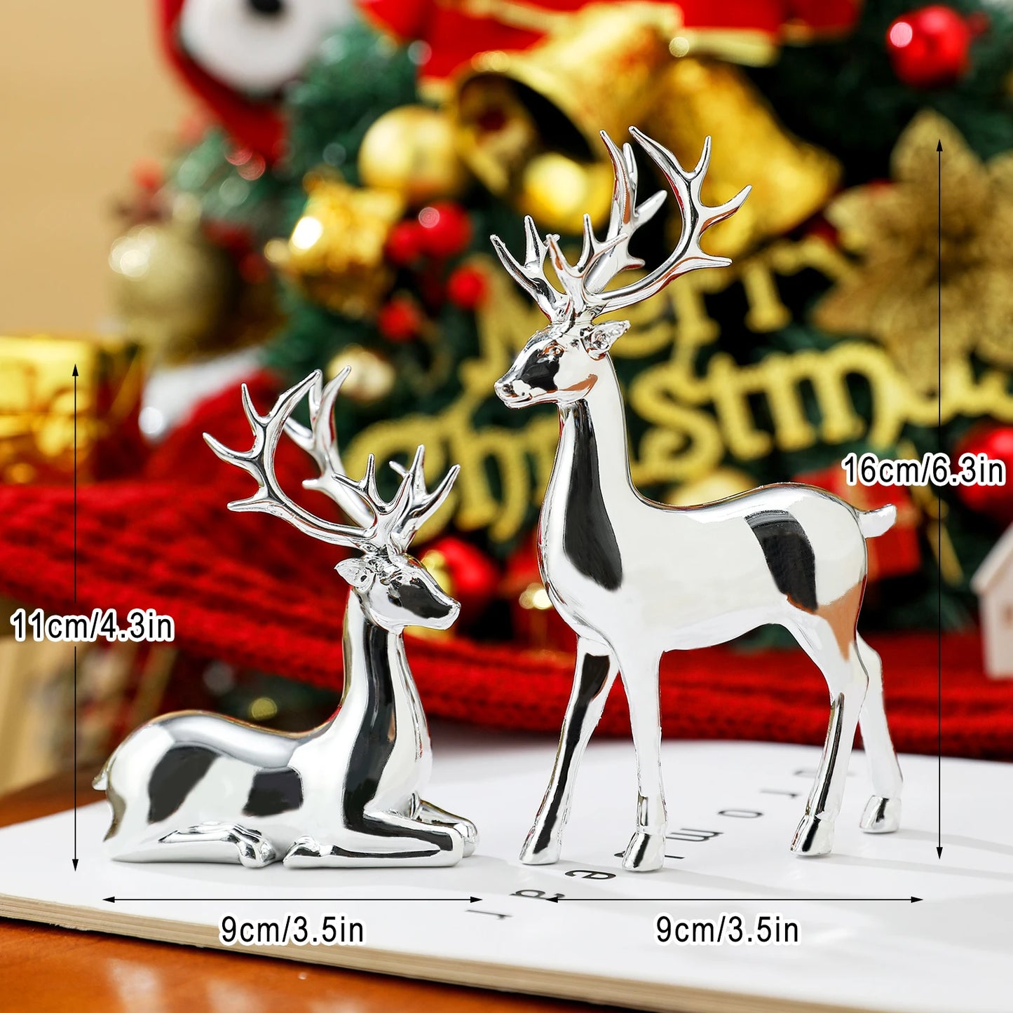 Festive Metallic Reindeer Figurine