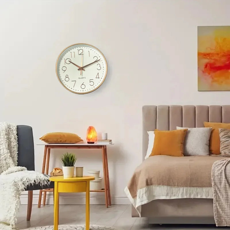 Elegant Beige Non-Ticking Wall Clock