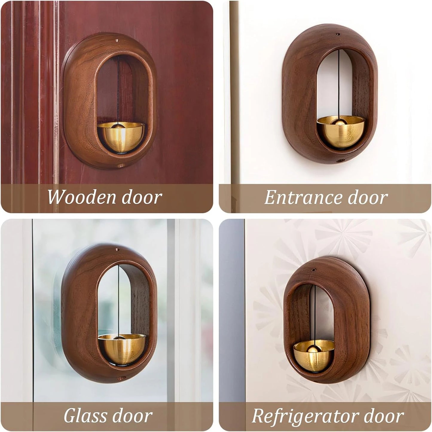 Modern Zen Doorbell: Magnetic Brass & Wood Chime