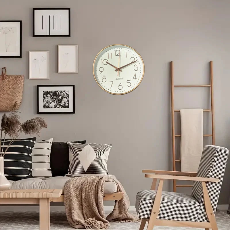 Elegant Beige Non-Ticking Wall Clock