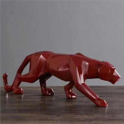 Geometric Resin Panther Statue