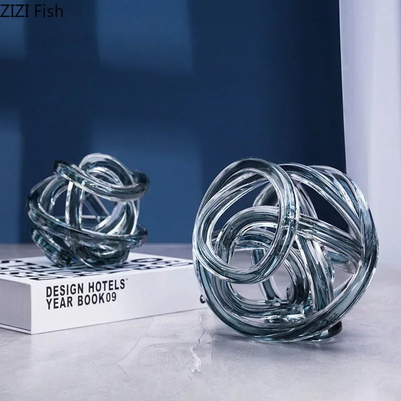 Twisted Coil Glass Chain Sculpture