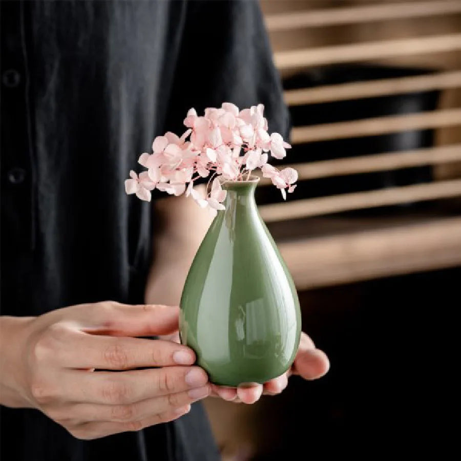 Simple Celadon Ceramic Vase Set