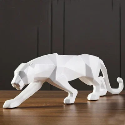 Geometric Resin Panther Statue