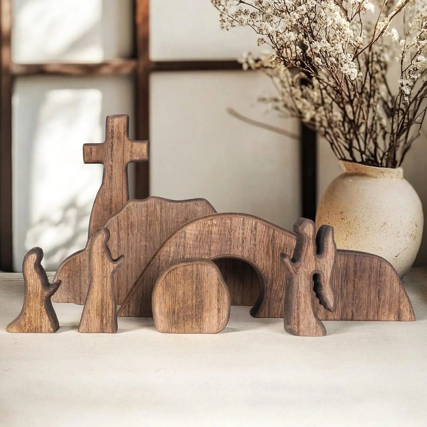 Wooden Christian Easter Resurrection Scene