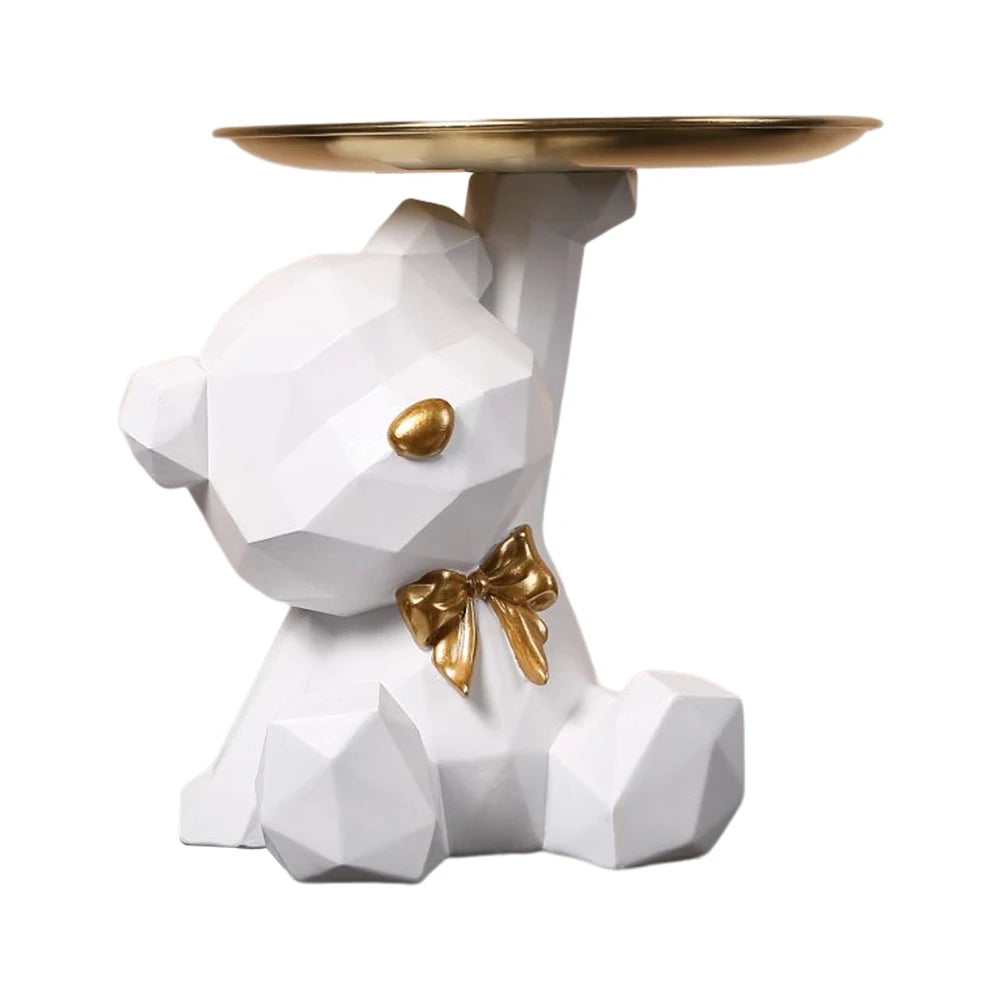 Geometric Bear Storage Figurine