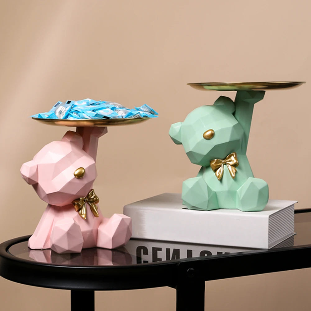 Geometric Bear Storage Figurine