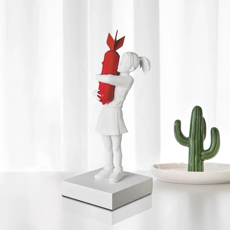 Banksy 'Hugger' Girl Resin Statue