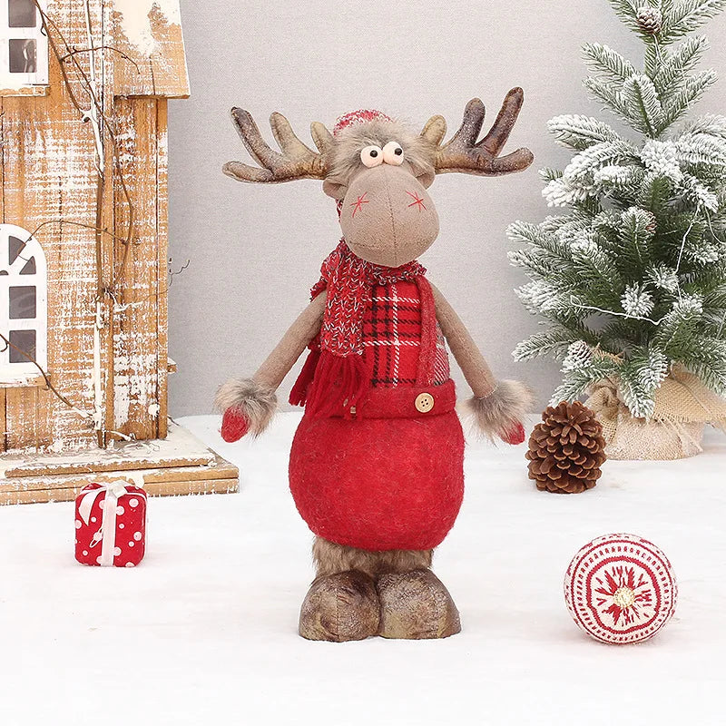 Red Plaid Christmas Elk Plushie Collection
