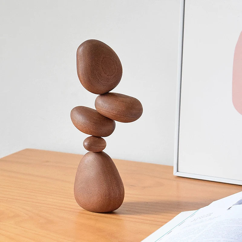 Nordic Solid Wood Stone Ornament