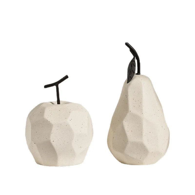 Minimalist Geometric Ceramic Fruit Sculptures