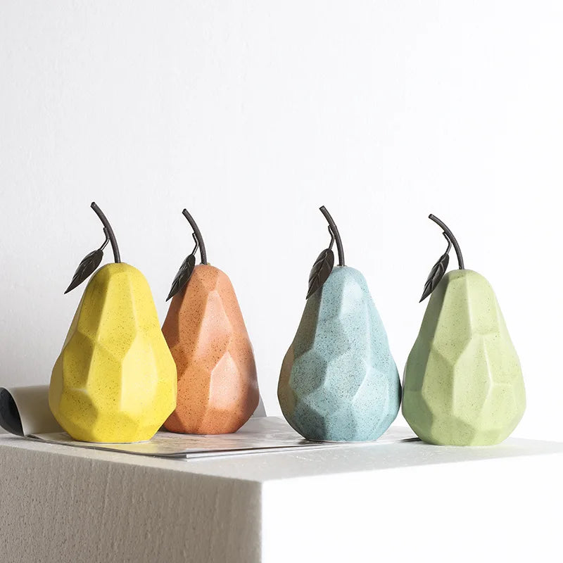 Modern Geometric Desktop Fruit Sculptures