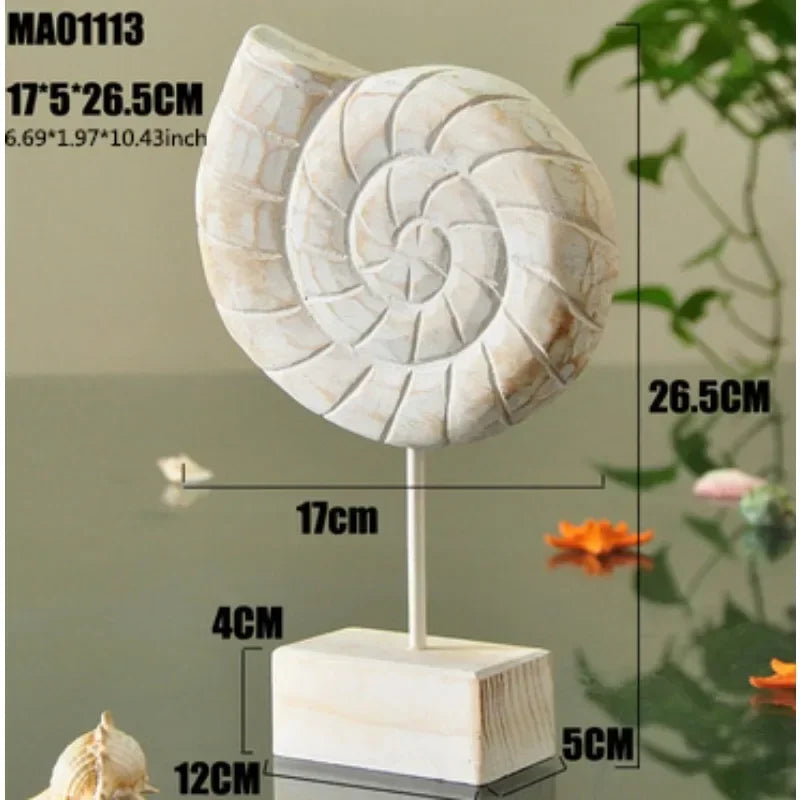 Mediterranean Style Wooden Marine Figurine Set