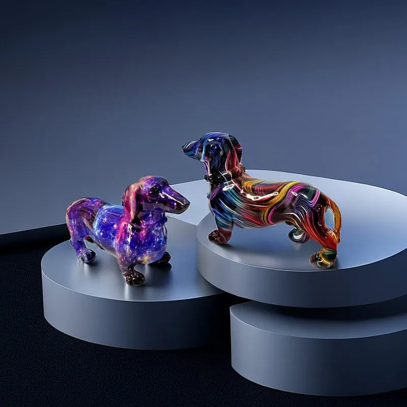Vibrant Graffiti Dachshund Dog Figurine