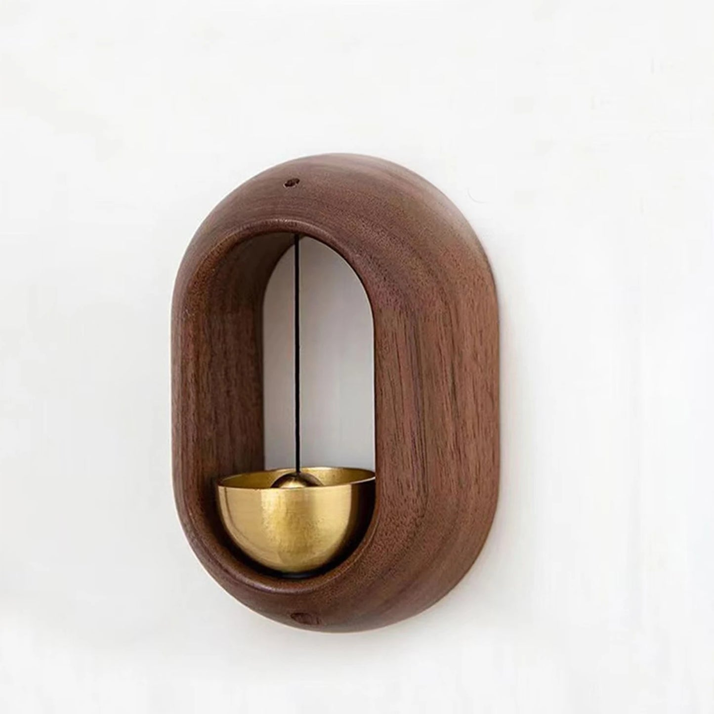 Modern Zen Doorbell: Magnetic Brass & Wood Chime
