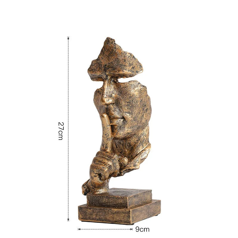 "Silence is Golden" Resin Mask Statue