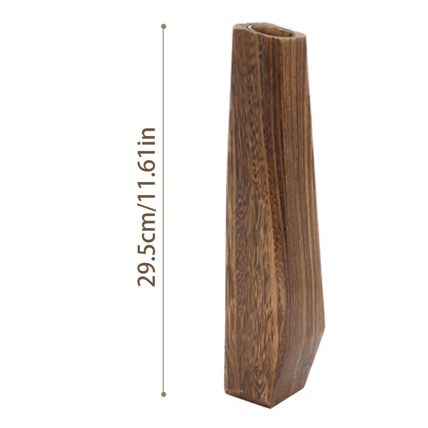 Tall Wooden Flower Vase