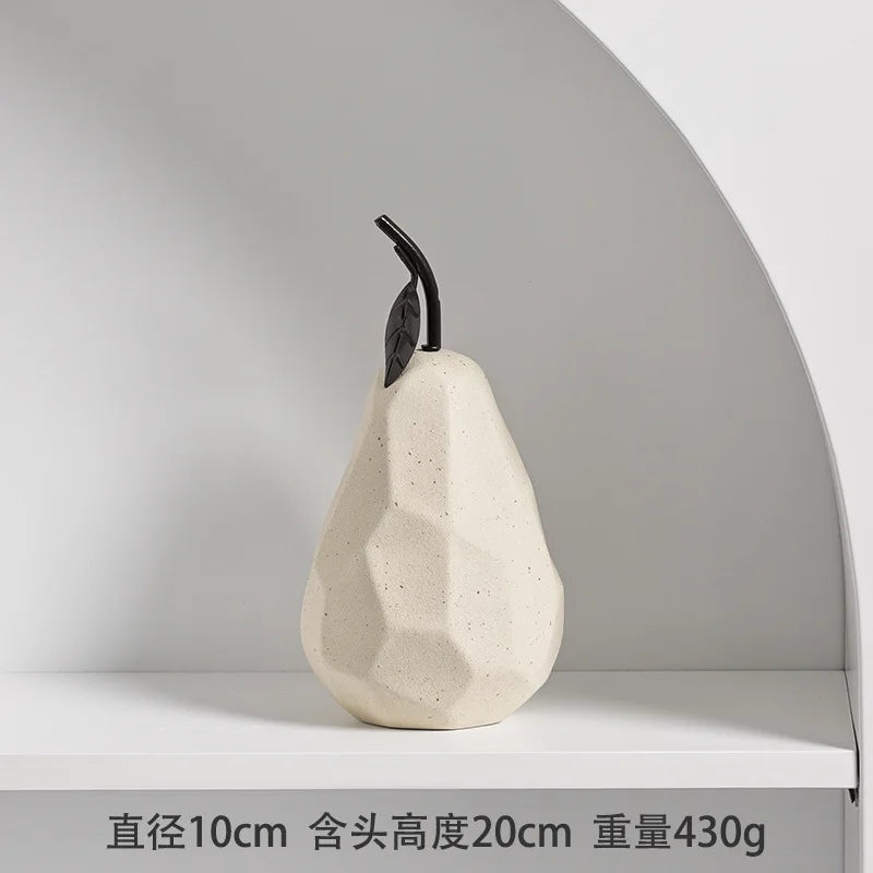 Minimalist Geometric Ceramic Fruit Sculptures