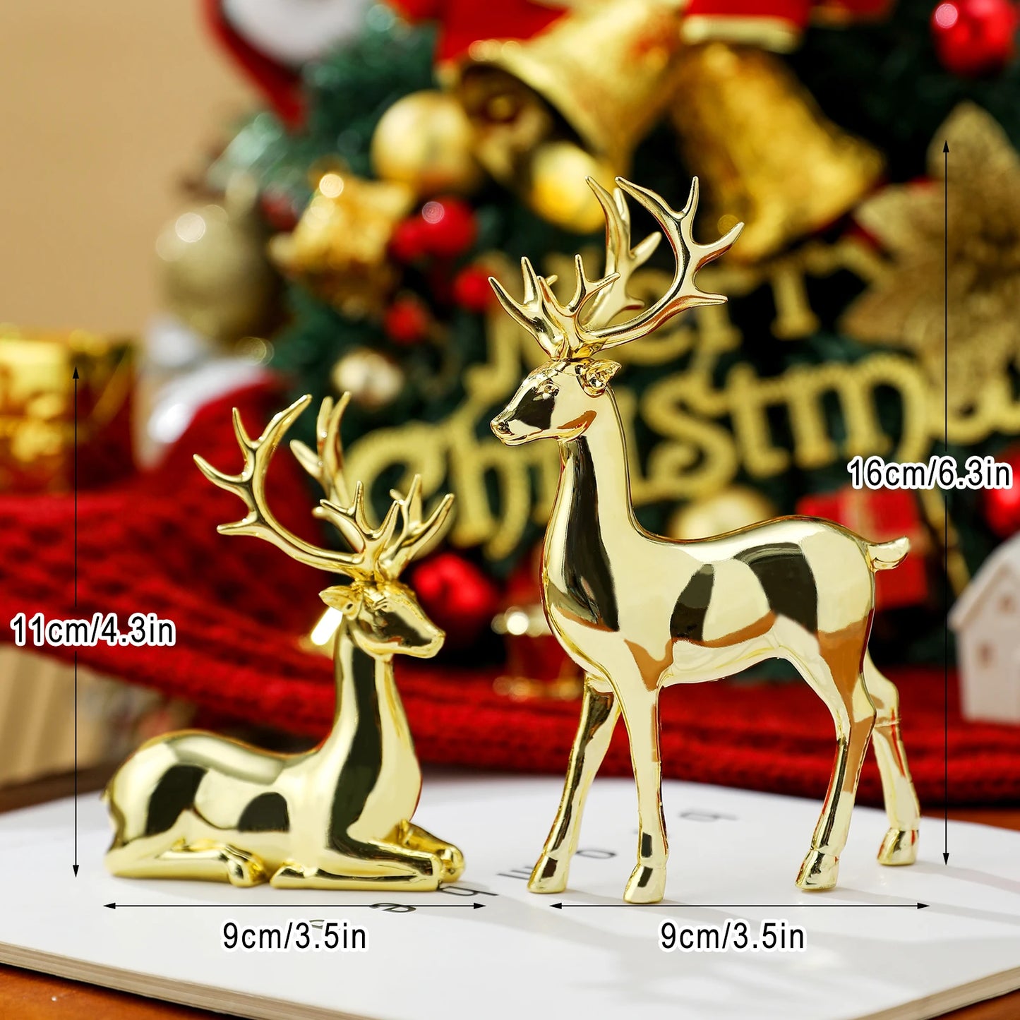 Festive Metallic Reindeer Figurine