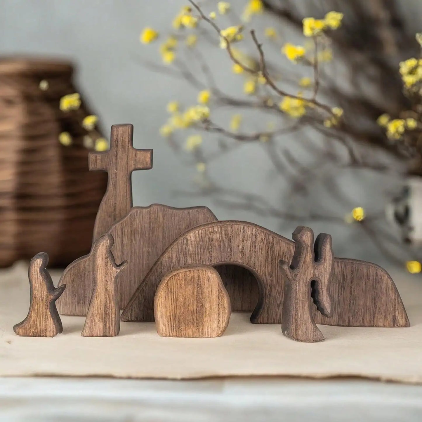 Wooden Christian Easter Resurrection Scene