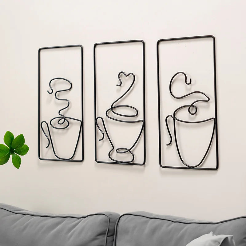 Minimalist Iron Coffee Wall Art