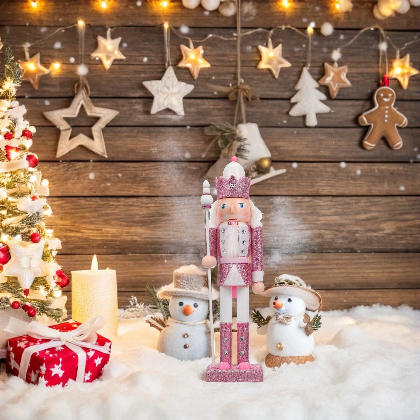 Chic Pink Nutcracker Christmas Figurine