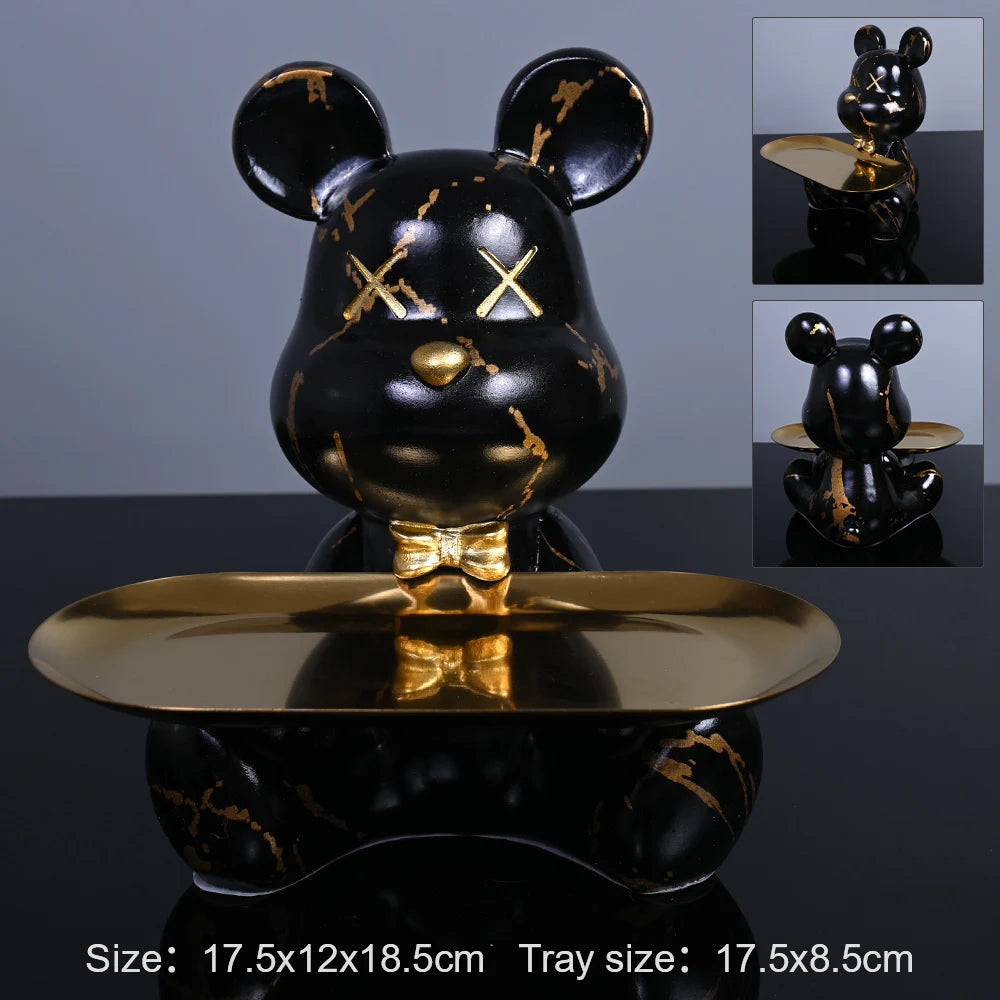 Colorful Resin Bear w/ Storage Tray