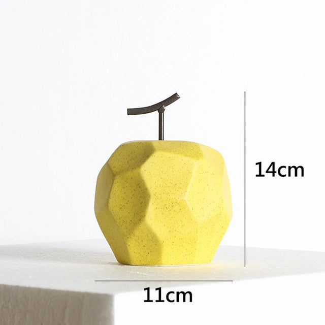 Modern Geometric Desktop Fruit Sculptures