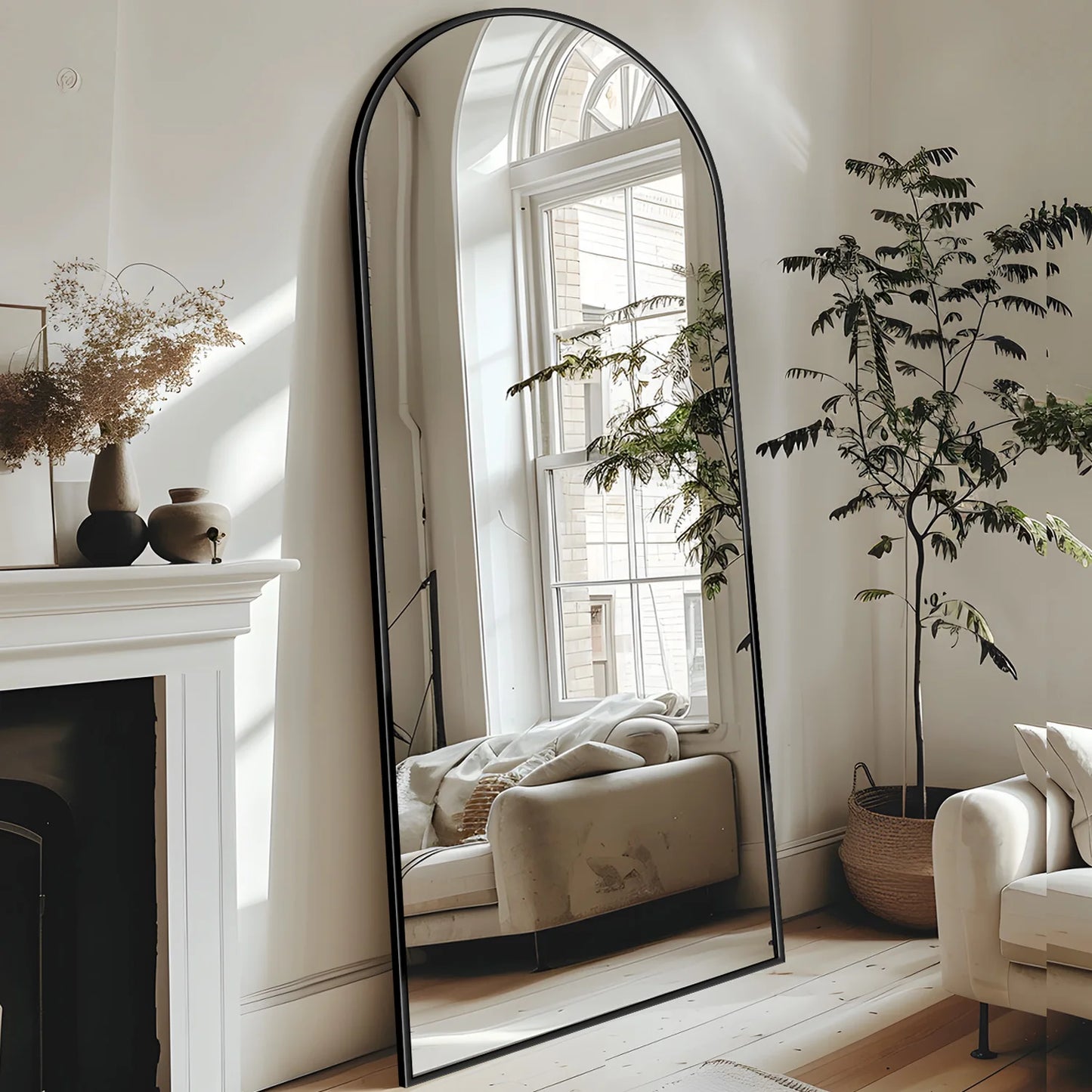 Arched Full-Length Floor Mirror