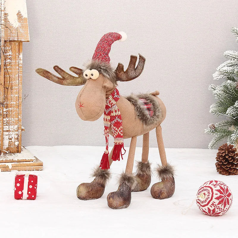 Red Plaid Christmas Elk Plushie Collection