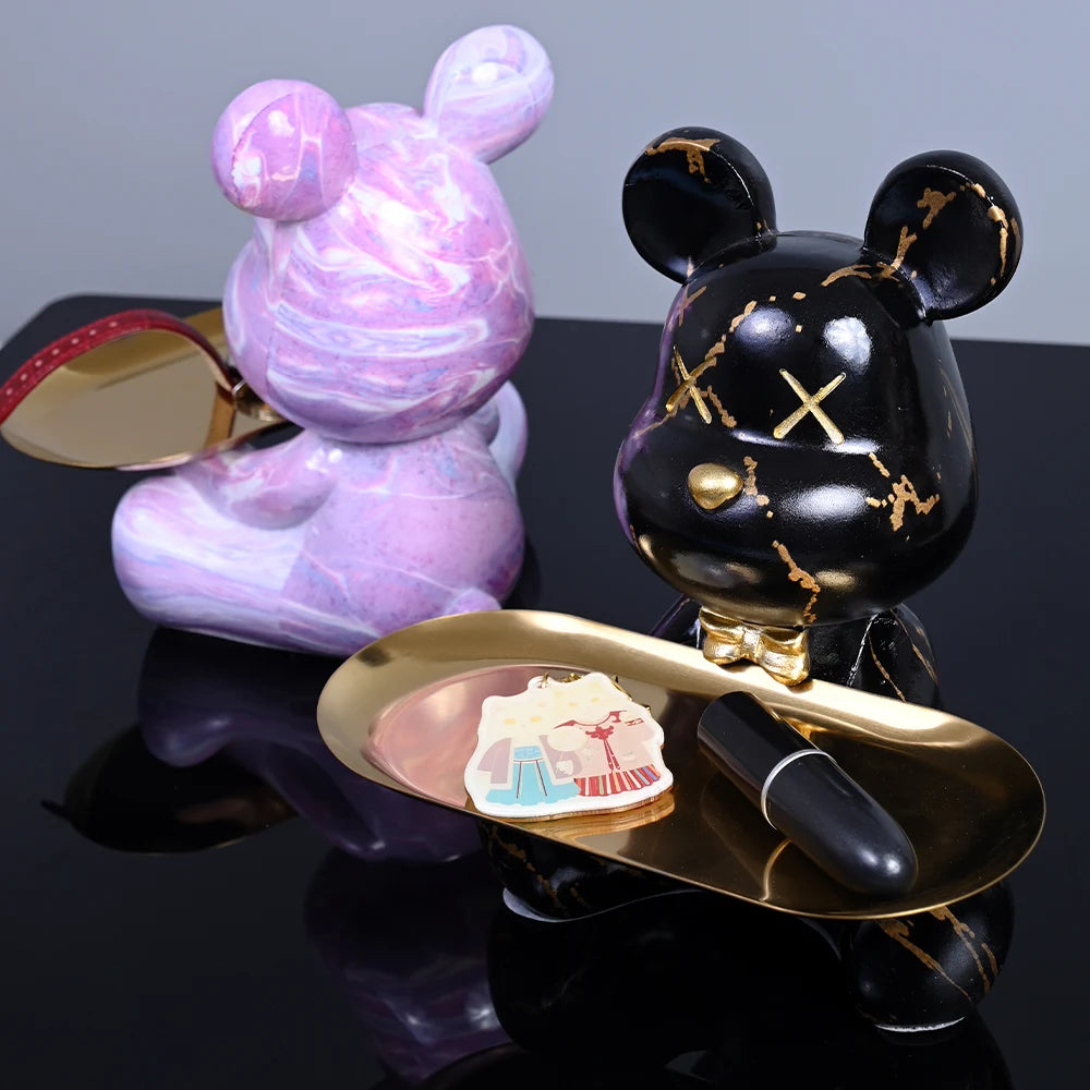 Colorful Resin Bear w/ Storage Tray