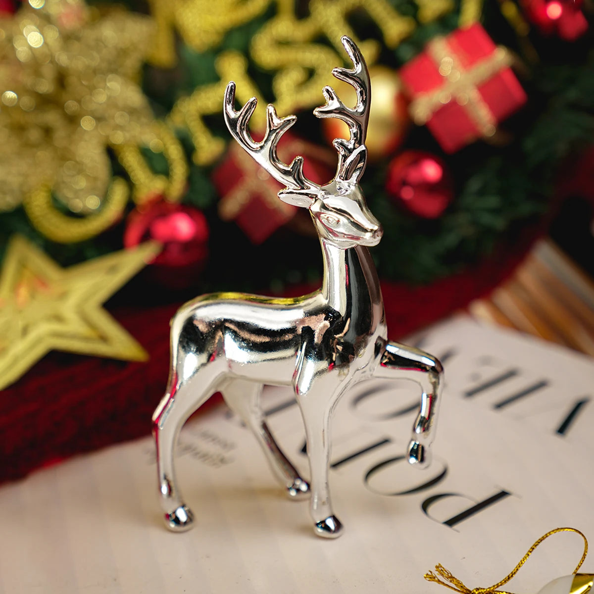 Festive Metallic Reindeer Figurine