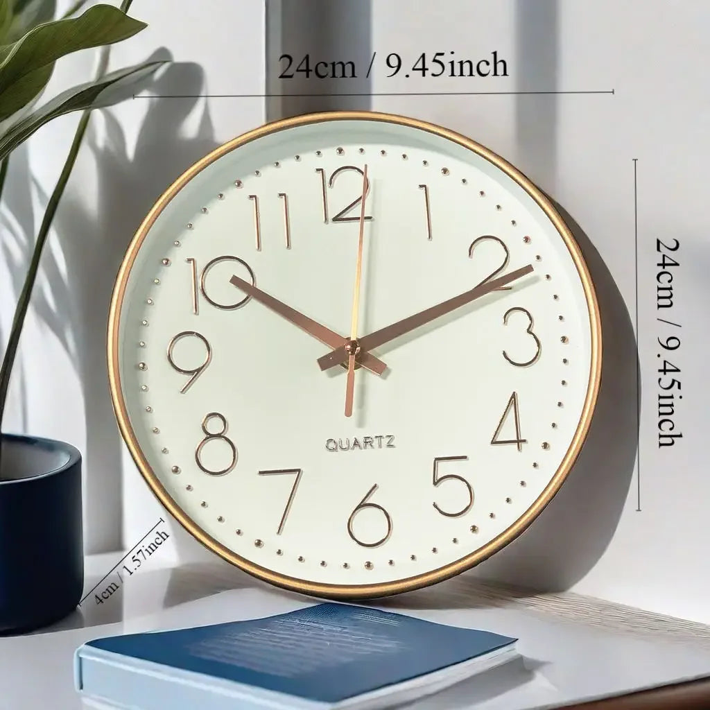 Elegant Beige Non-Ticking Wall Clock