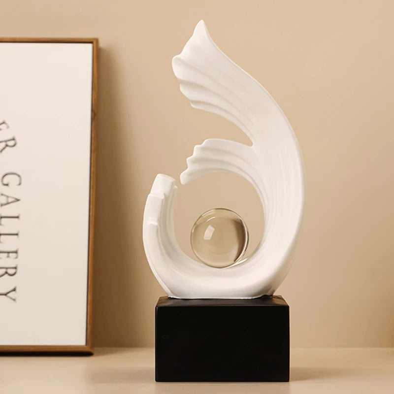 Luxurious Golden Abstract Sculpture
