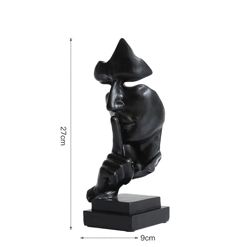 "Silence is Golden" Resin Mask Statue