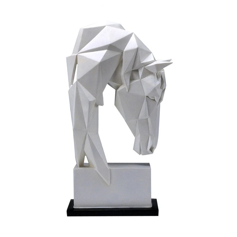 Nordic Geometric Horse Head Sculpture