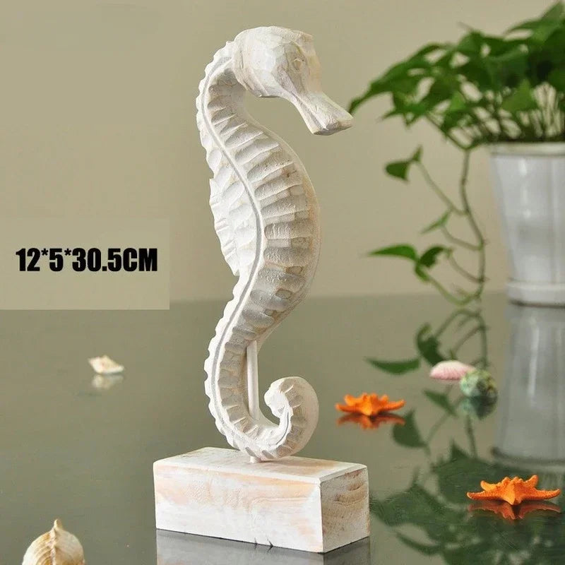 Mediterranean Style Wooden Marine Figurine Set