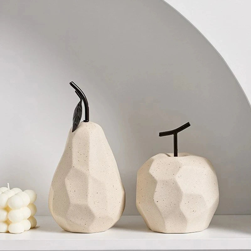 Modern Geometric Desktop Fruit Sculptures