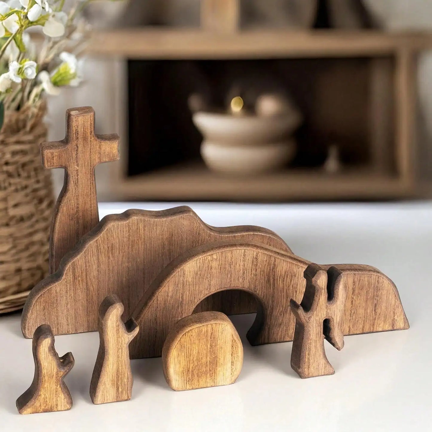 Wooden Christian Easter Resurrection Scene