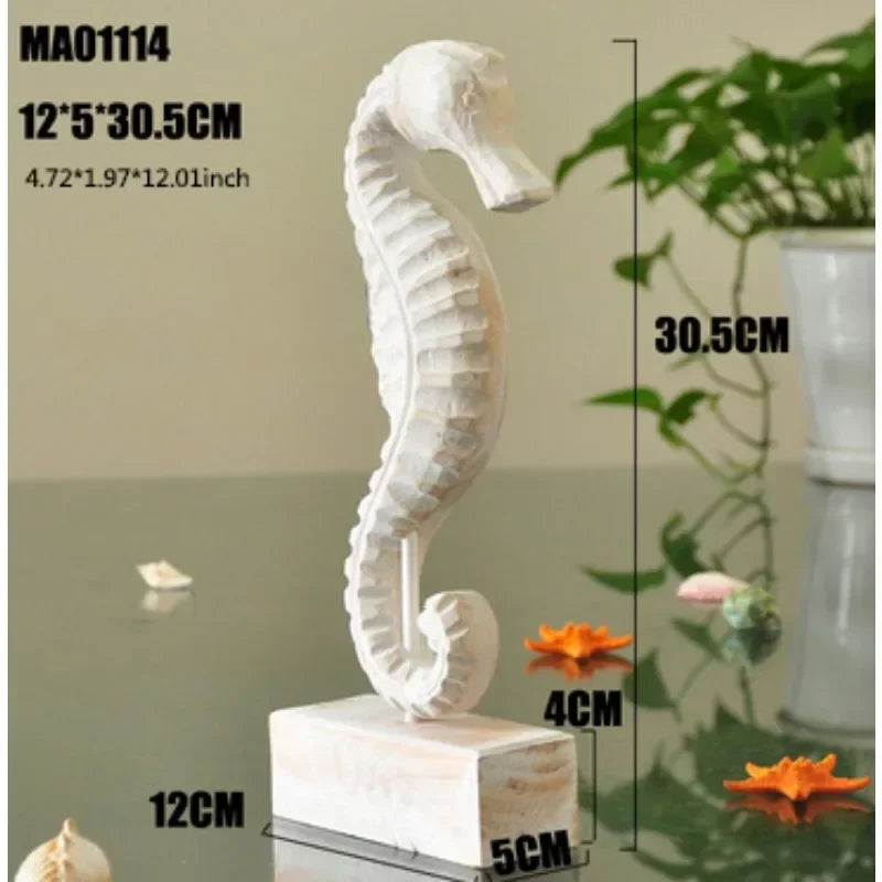 Mediterranean Style Wooden Marine Figurine Set