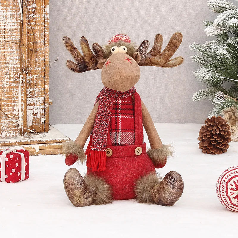 Red Plaid Christmas Elk Plushie Collection