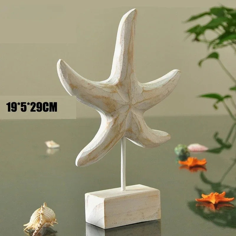 Mediterranean Style Wooden Marine Figurine Set