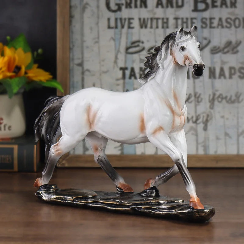 Majestic Chinese-Style Vintage Horse Sculpture